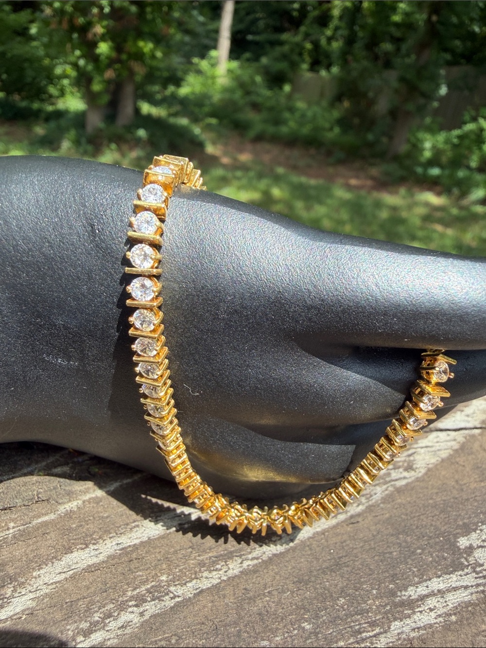 18k Gold over 925 SS CZ Bracelet
